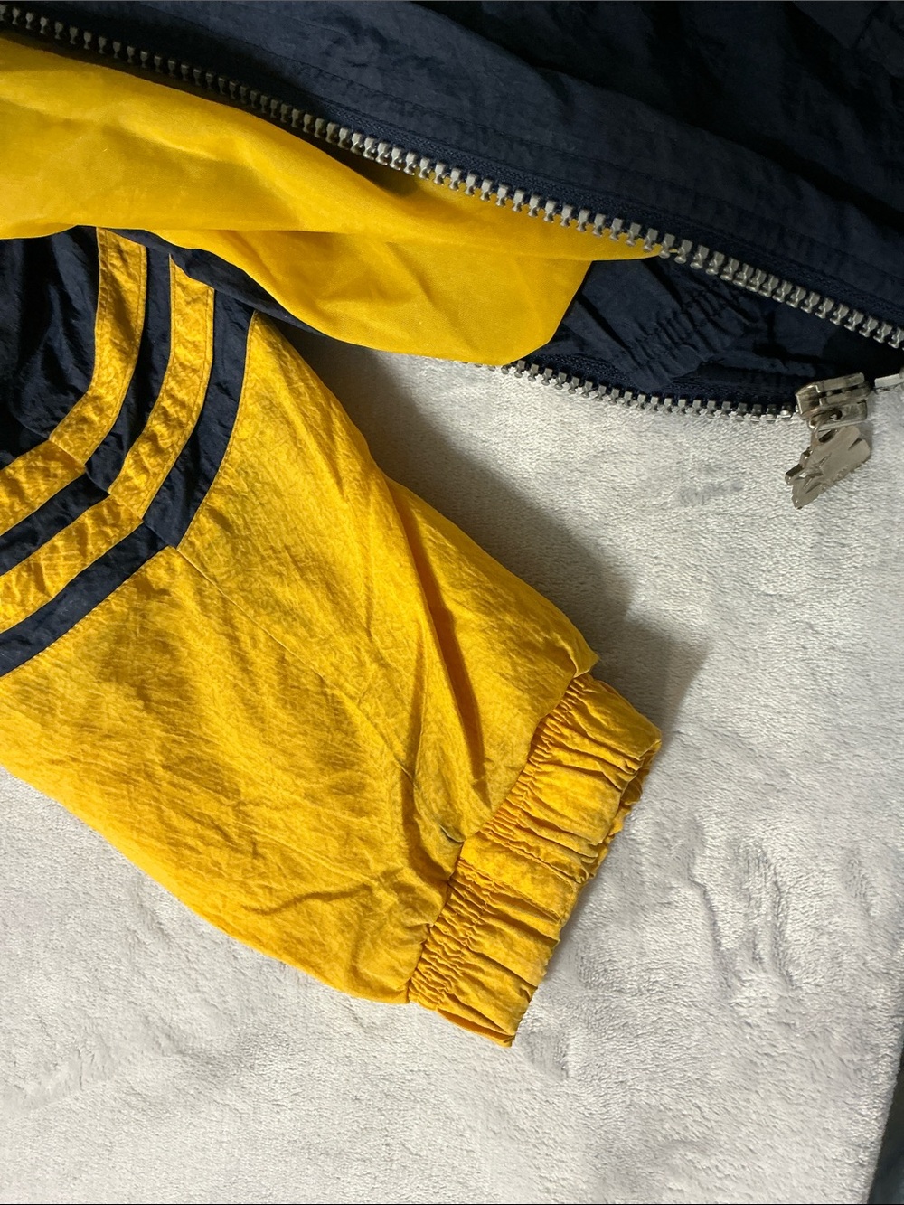 STARTER Yellow and Navy Colorblock Windbreaker Jacket - Picture 5 of 5